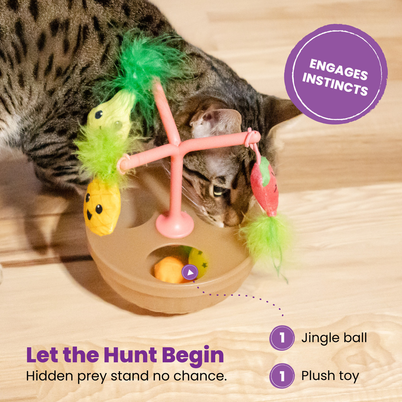 Hunt N' Wobble Fruit Bowl Wobbling Cat Toy - Image 6