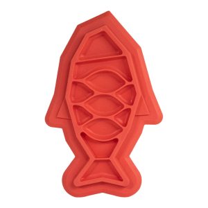 Fishie Fun Feed Mat Cat Slow Feeder, Pink