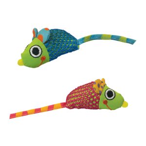 Catnip Chew Mice Dental Health Cat Toy - 2 Pack, Multi