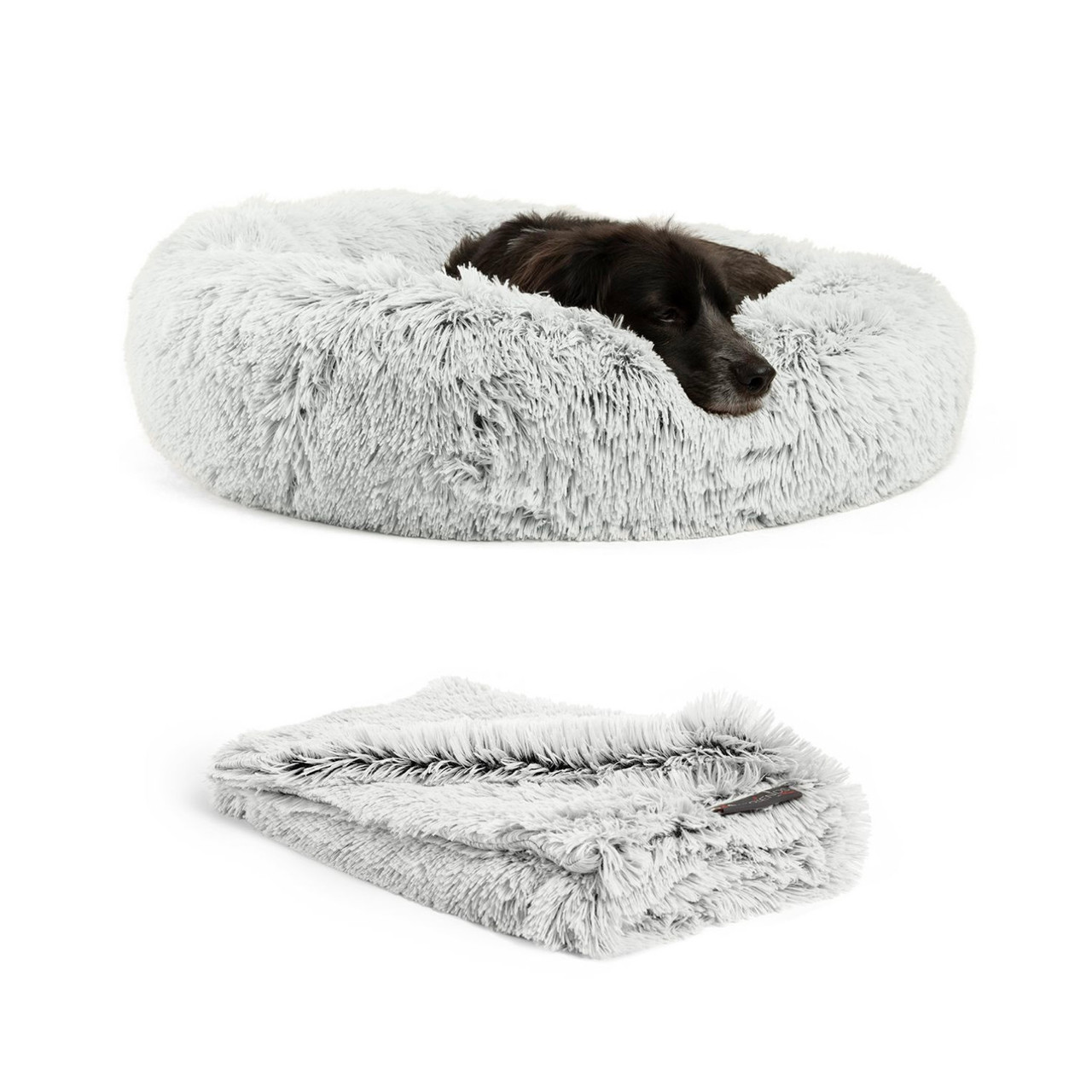2 Piece Bundle: Donut Shag Bed, Throw Blanket Cat & Dog Bundle Set, 30x30 - Image 6