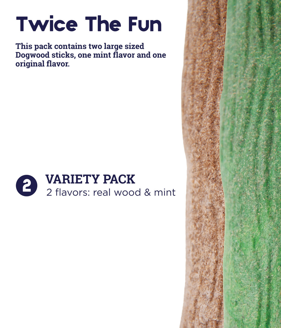 Dogwood Wood Alternative Dog Chew Toy, Original & Fresh Breath 2-pack, Multi, Large - Image 2