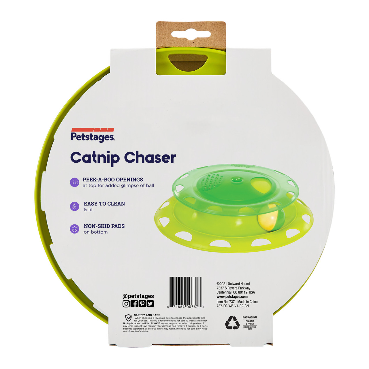 Catnip Chase Track Cat Toy, Green - Image 6