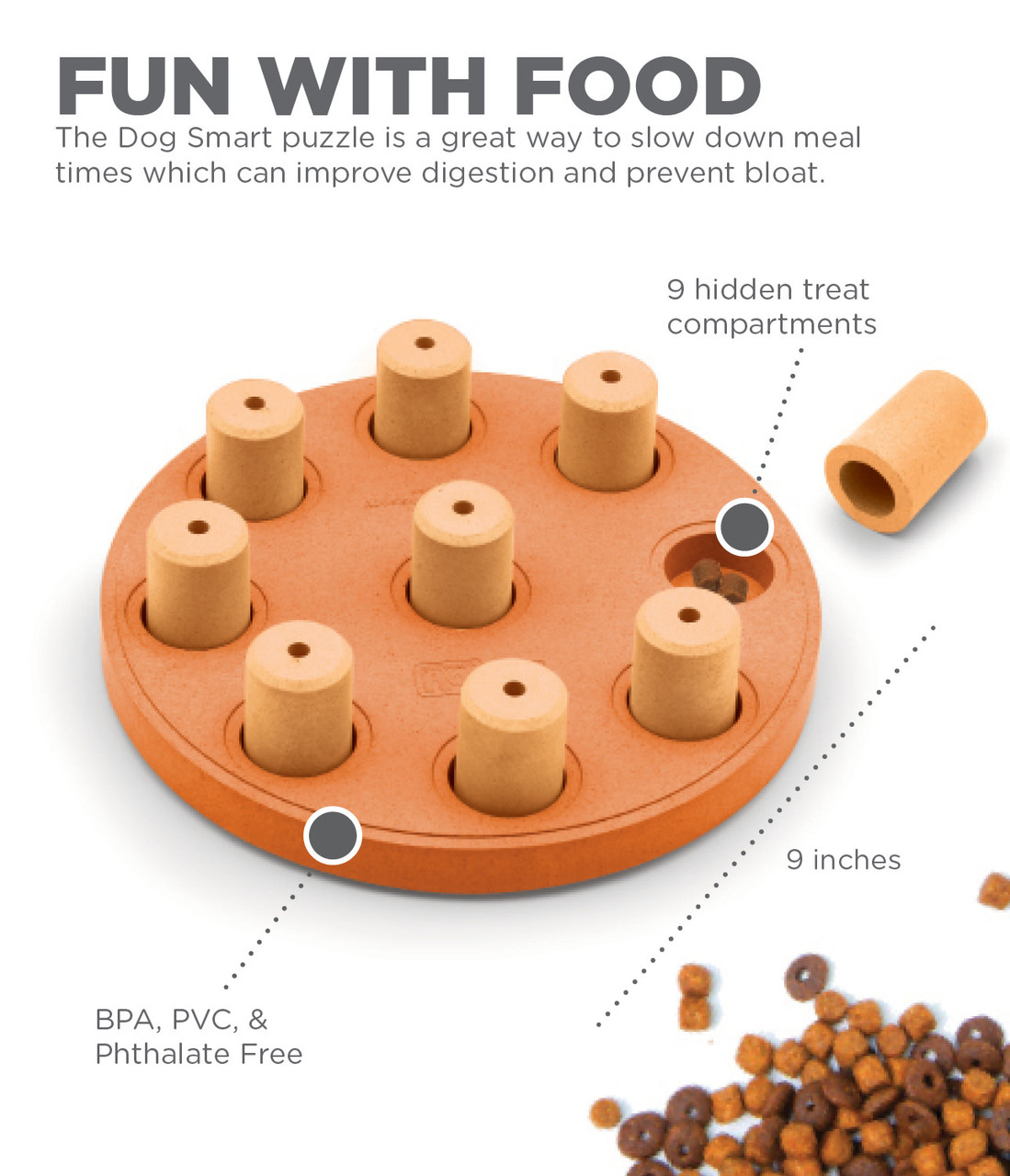 Dog Smart Composite Interactive Treat Puzzle Dog Toy, Orange - Image 3