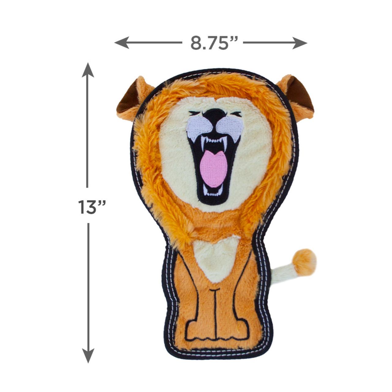 Tough Seamz Lion Plush Dog Toy, Tan, Medium - Image 2