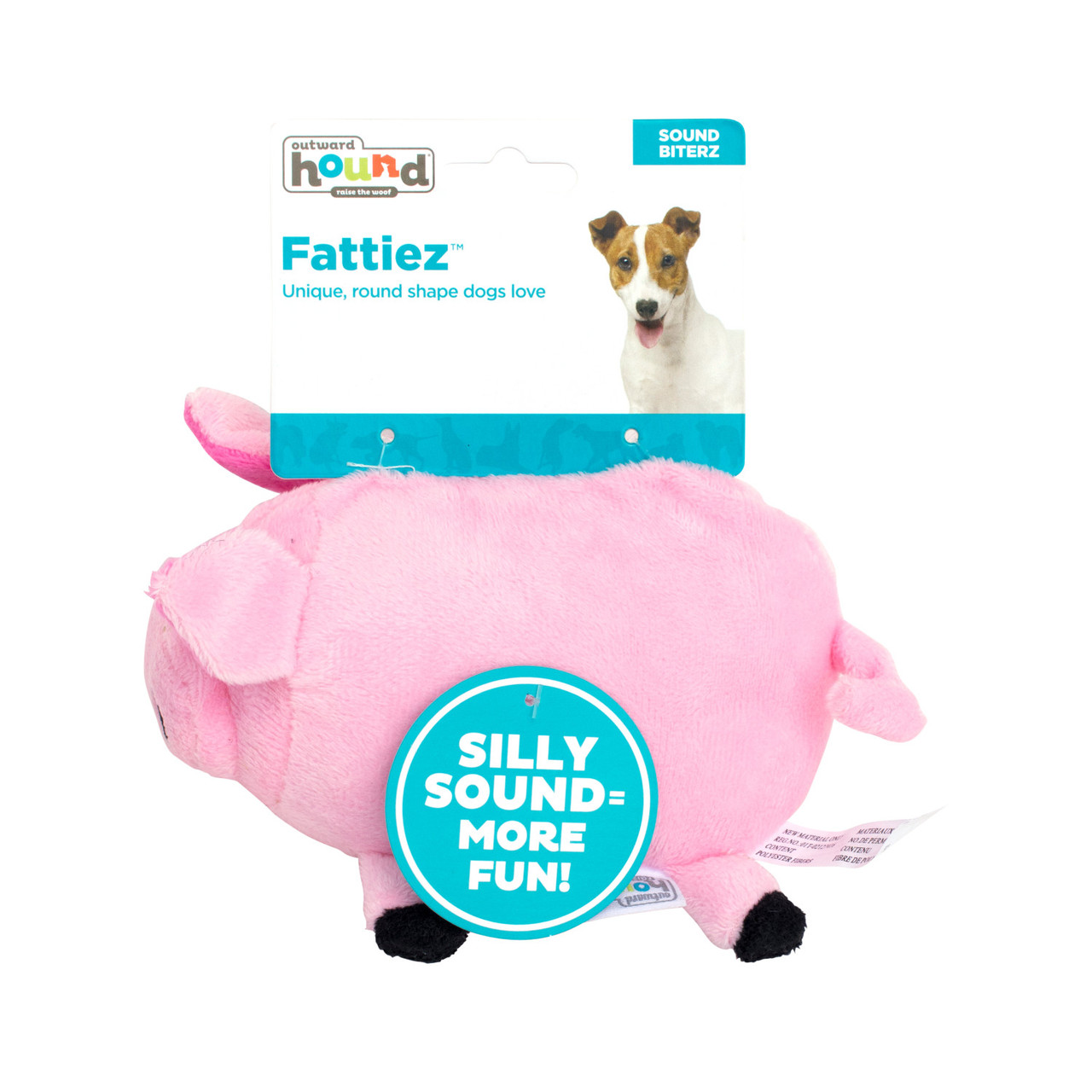 Fattiez Pig Plush Dog Toy, Pink, Small - Image 6