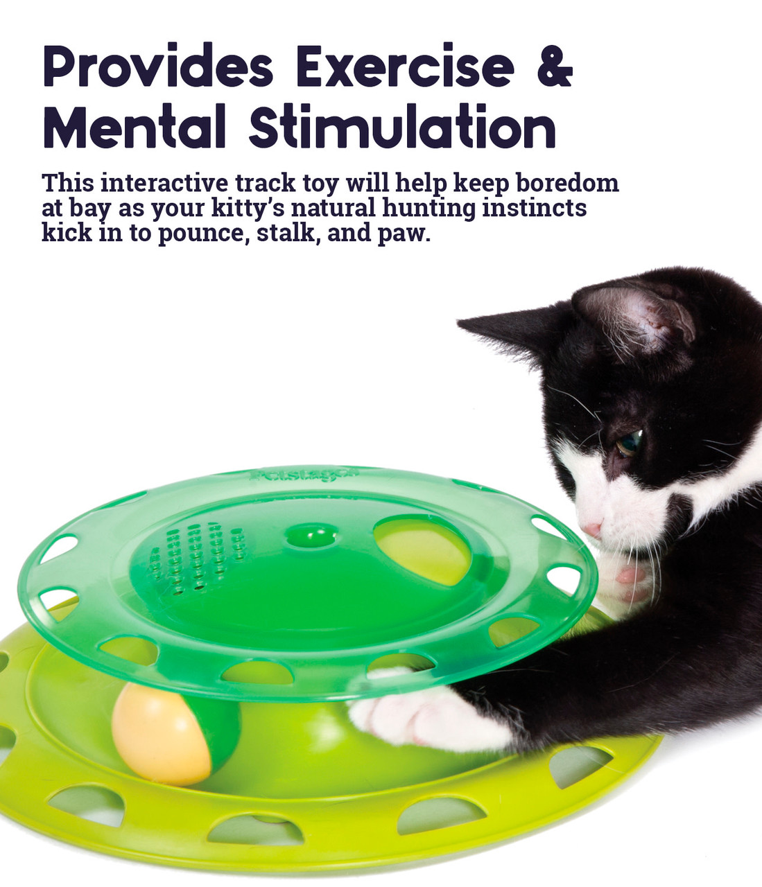 Catnip Chase Track Cat Toy, Green - Image 3