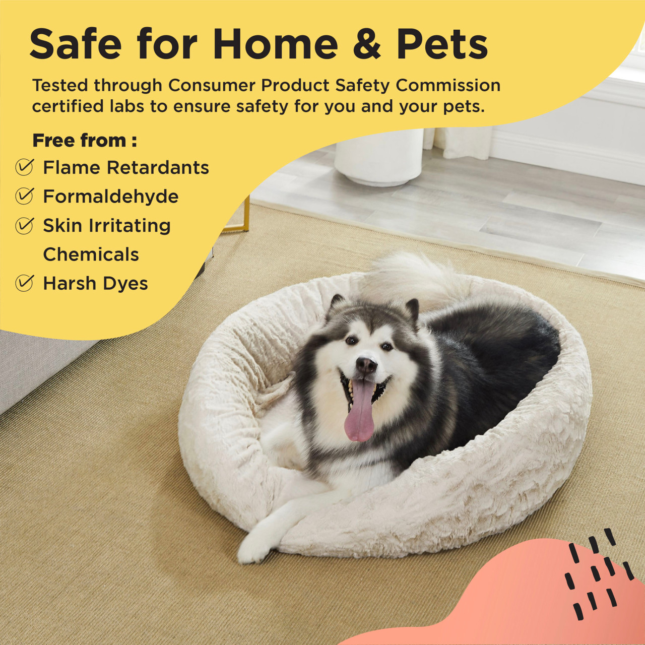 2 Piece Bundle: Donut Lux Bed, Throw Blanket Cat & Dog Bundle Set, 45x45 - Image 11