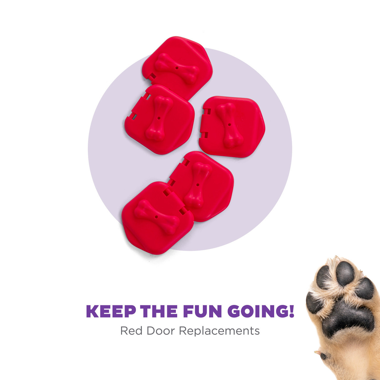 Outward Hound Nina Ottosson Extra Doors for Dog Brick Dog Puzzle - 5 Pack, Red - Image 2