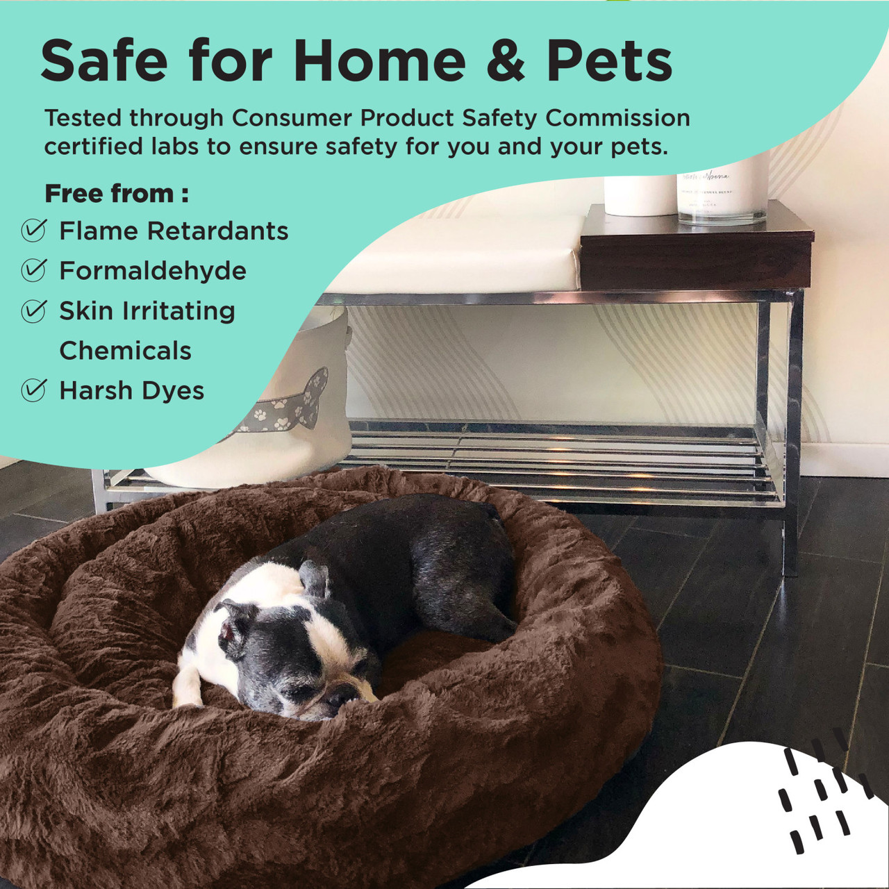 2 Piece Bundle: Donut Lux Bed, Throw Blanket Cat & Dog Bundle Set, 36x36 - Image 17