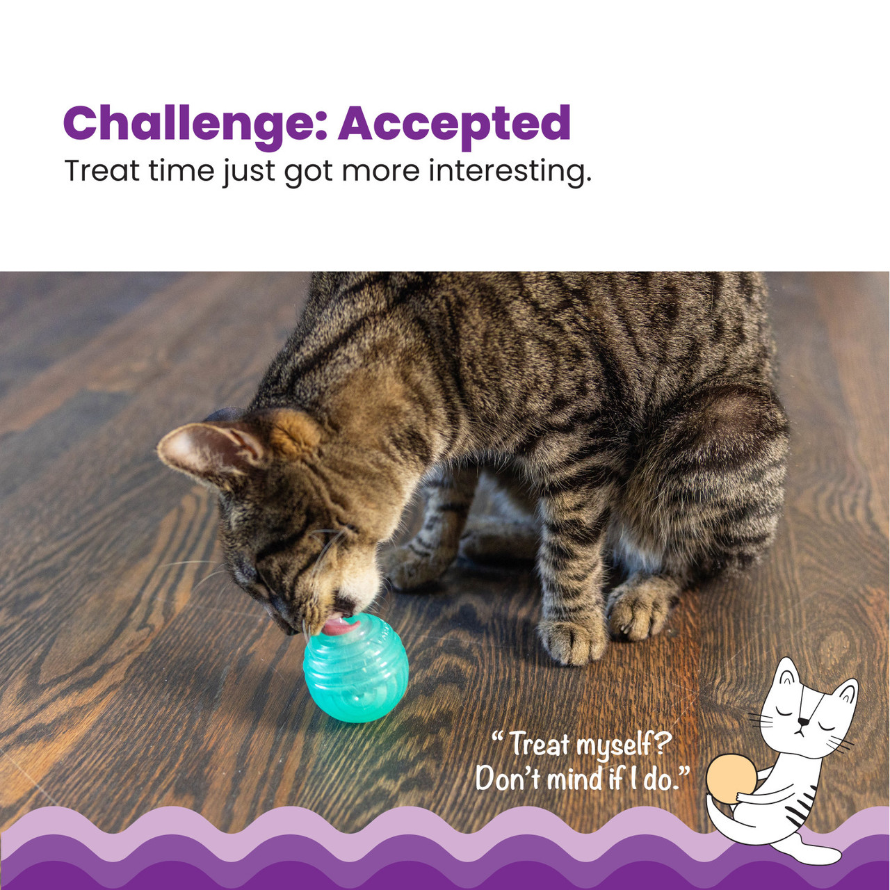 Ball Treat Stuffer Interactive Cat Toy, Green - Image 5