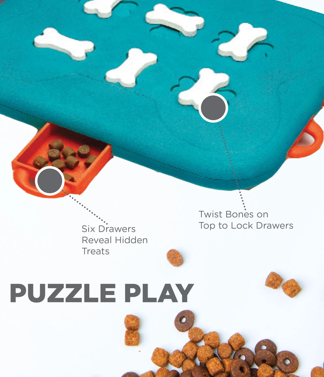 Dog Casino Interactive Treat Puzzle Dog Toy, Turquoise - Image 3