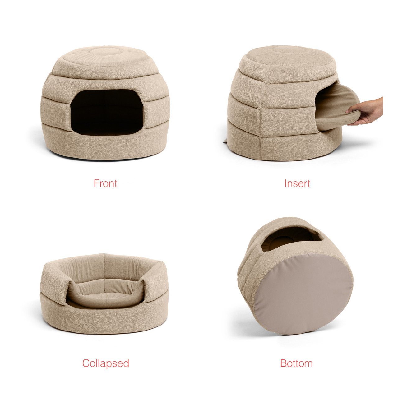 2-in-1 Honeycomb Ilan Hut Cuddler Cat and Dog Bed, Regular - Image 8