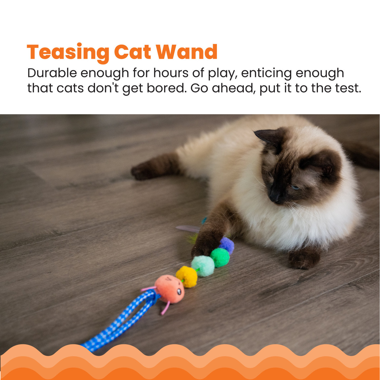 Tail Teaser Ground Prey Interactive Cat Wand - Image 2