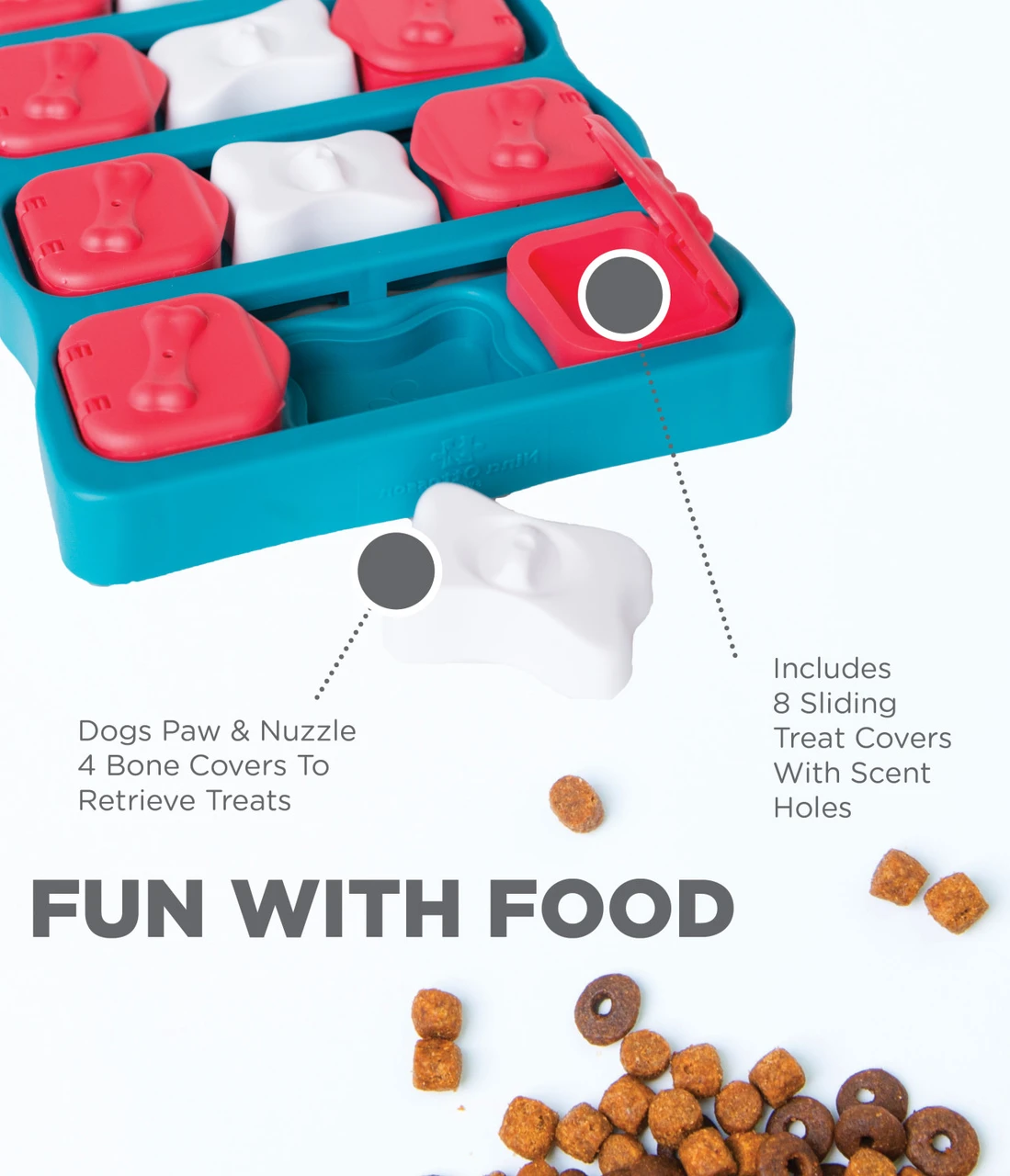 Dog Brick Interactive Treat Puzzle Dog Toy, Blue - Image 3