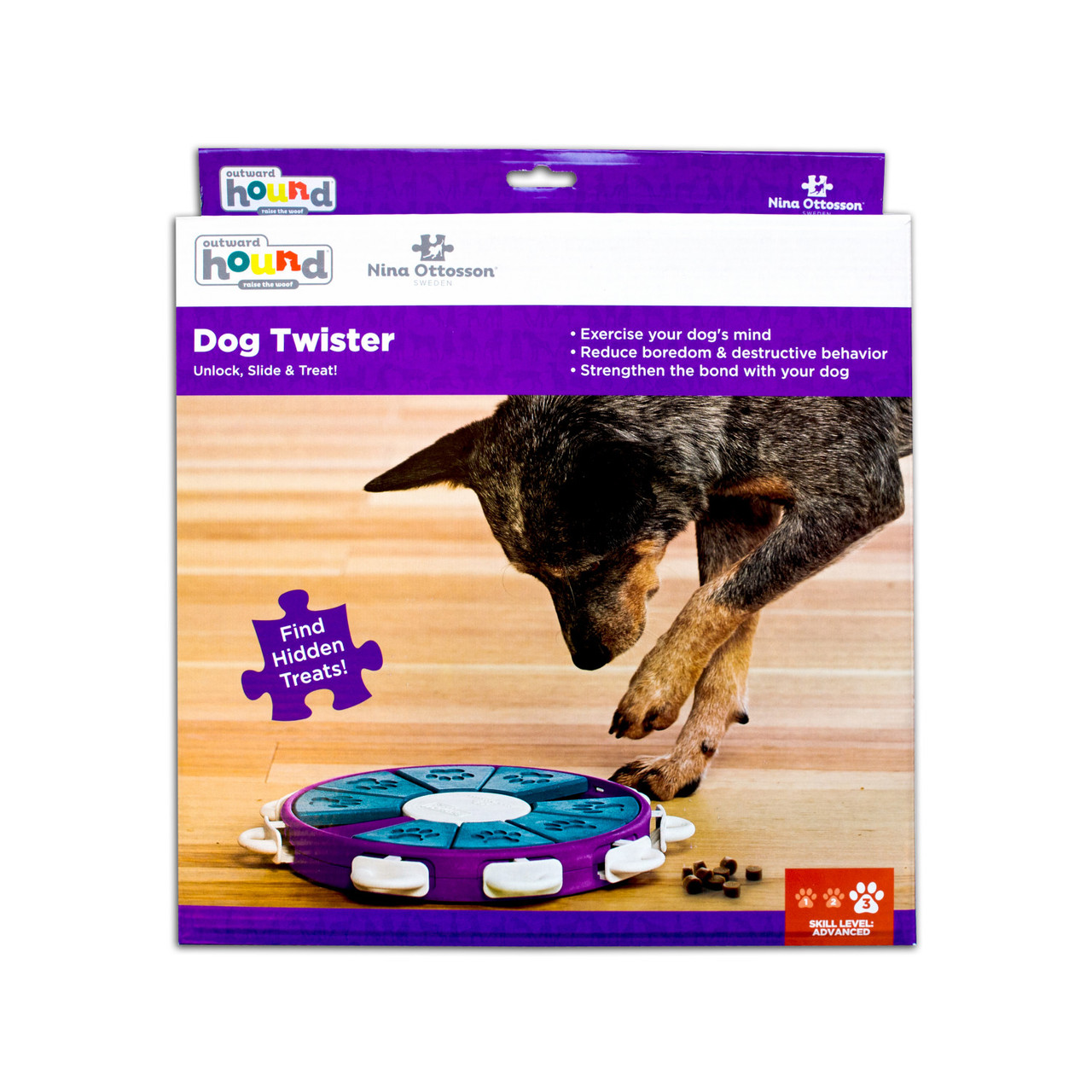 Dog Twister Interactive Treat Puzzle Dog Toy, Purple - Image 8