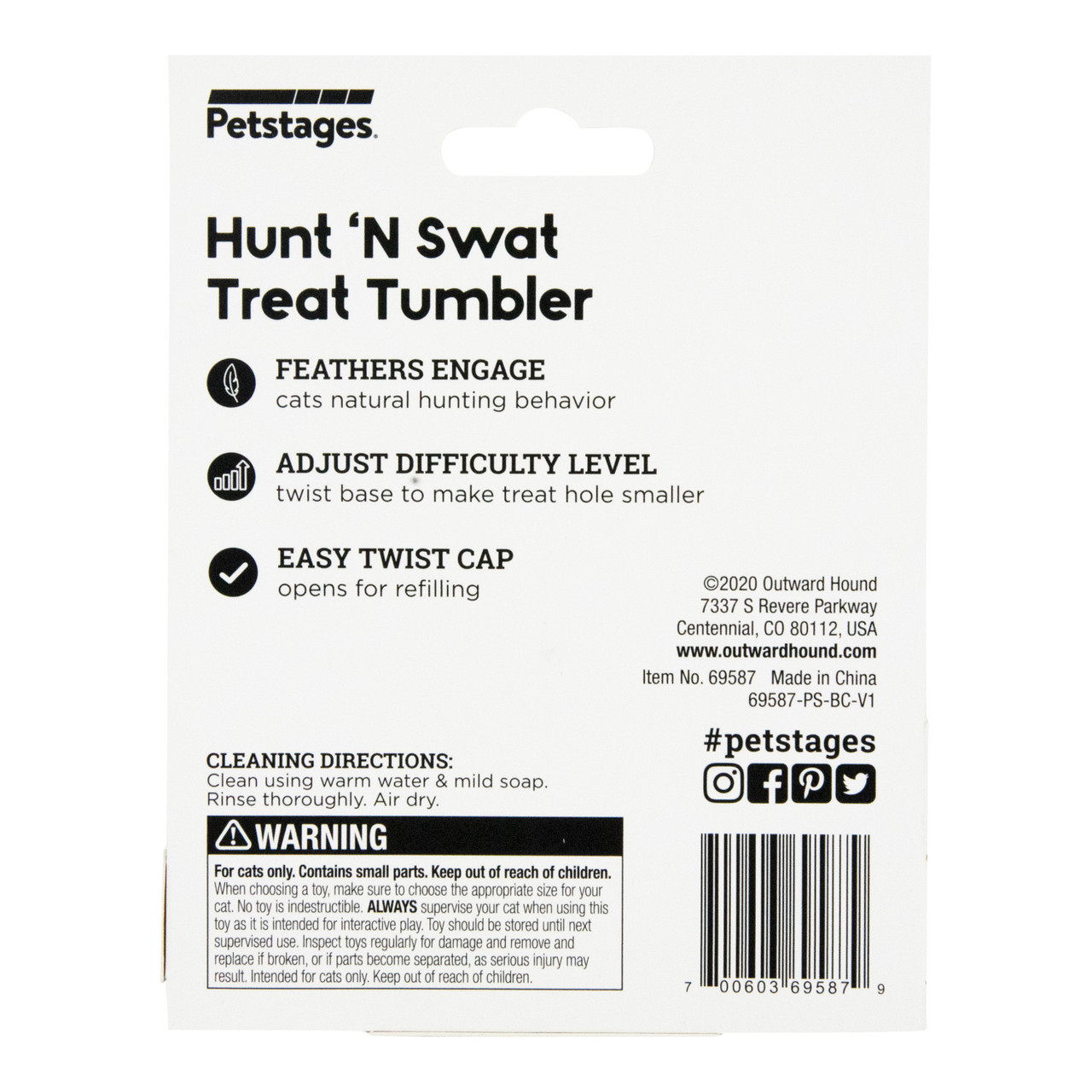 Hunt 'N Swat Treat Tumbler Cat Toy, Pink - Image 6