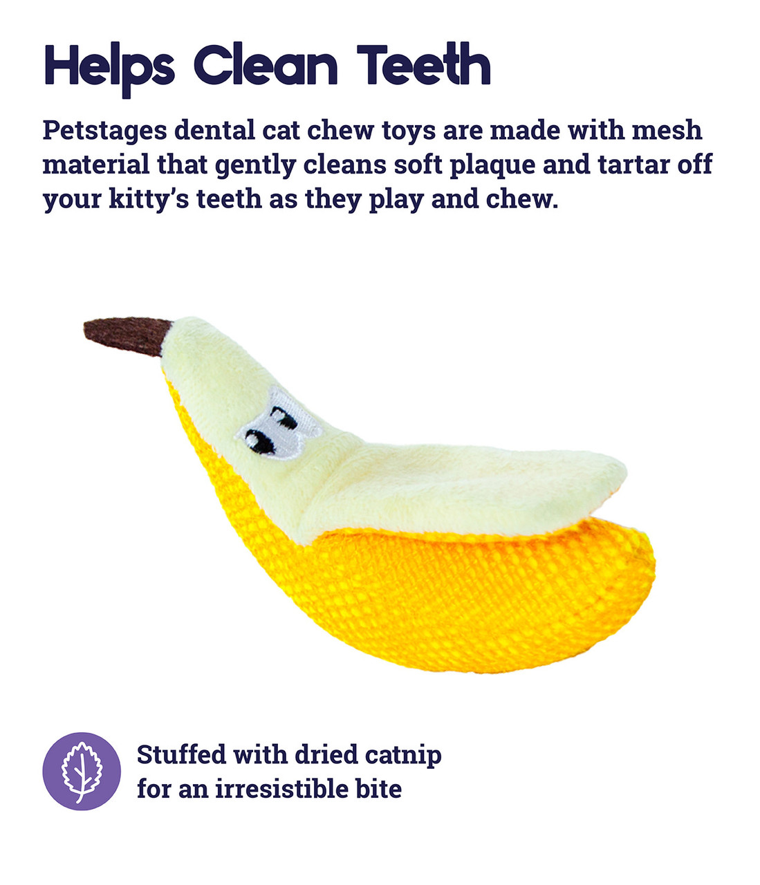 Dental Banana Cat Chew Toy, Yellow - Image 2