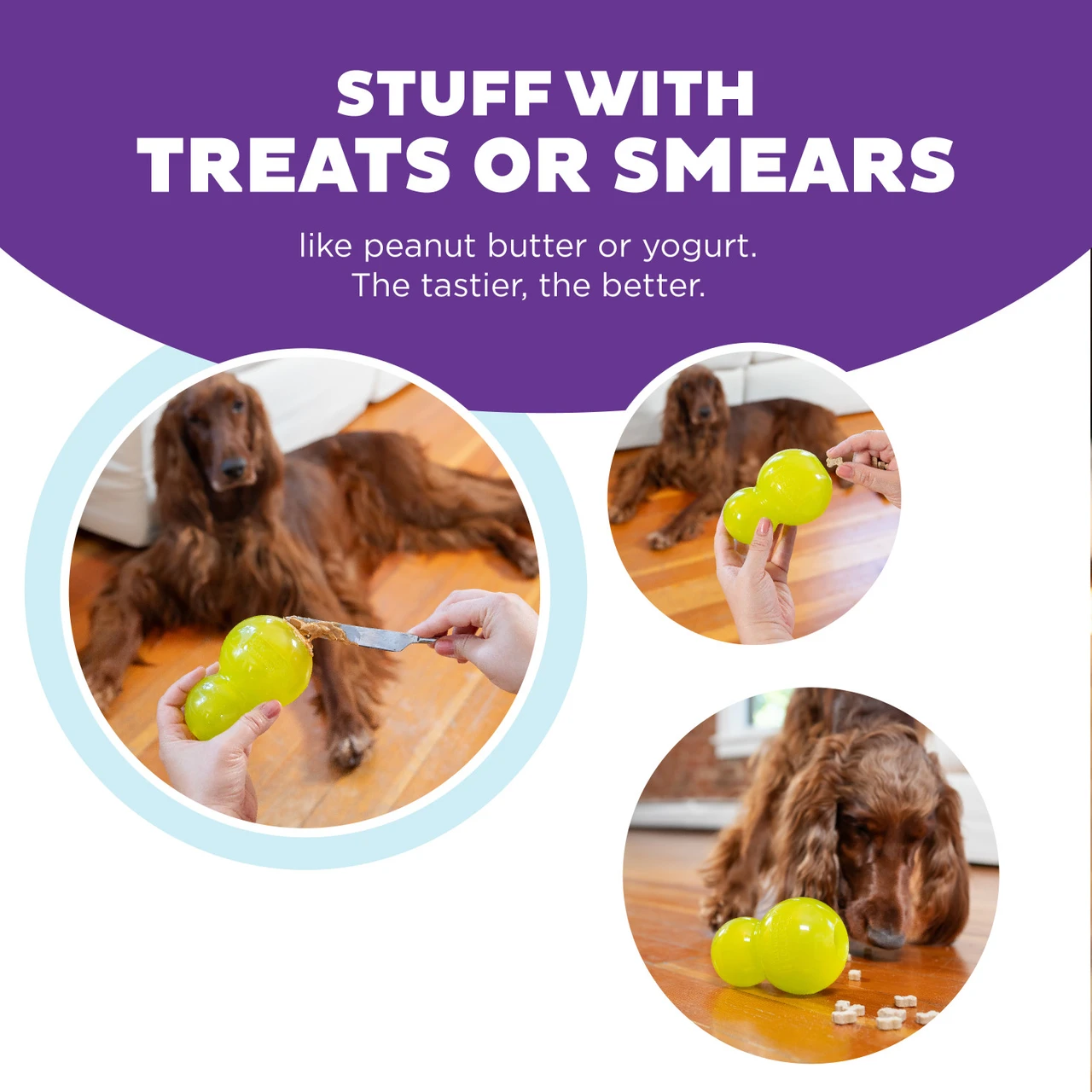 Double-Tuff Interactive Treat Stuffer Durable Dog Chew Toy, Large - Image 4
