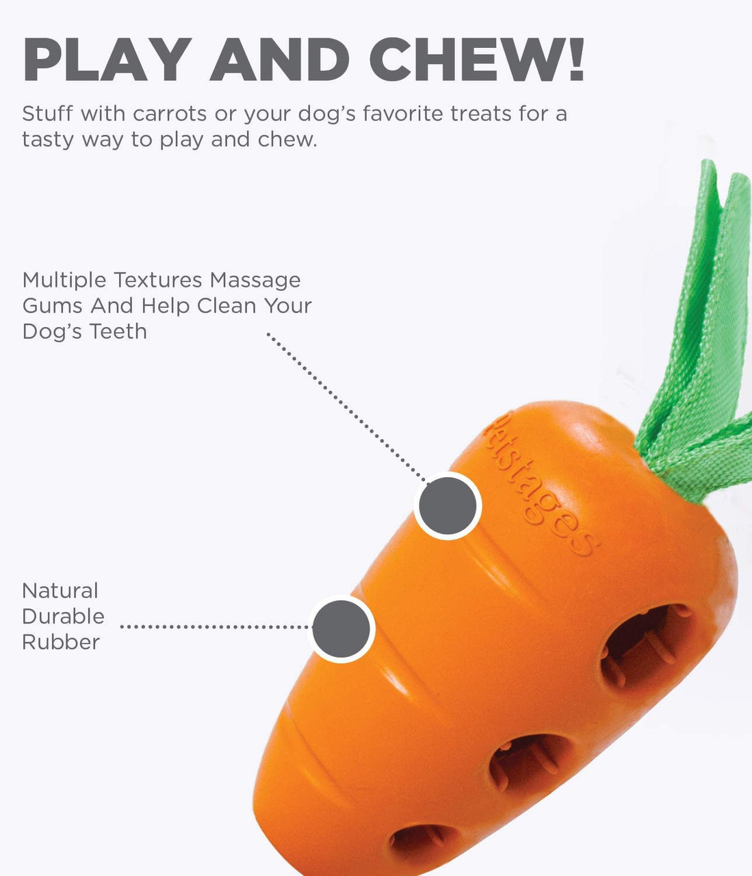 Carrot Stuffer Treat-Dispensing Interactive Dog Toy, Orange - Image 2