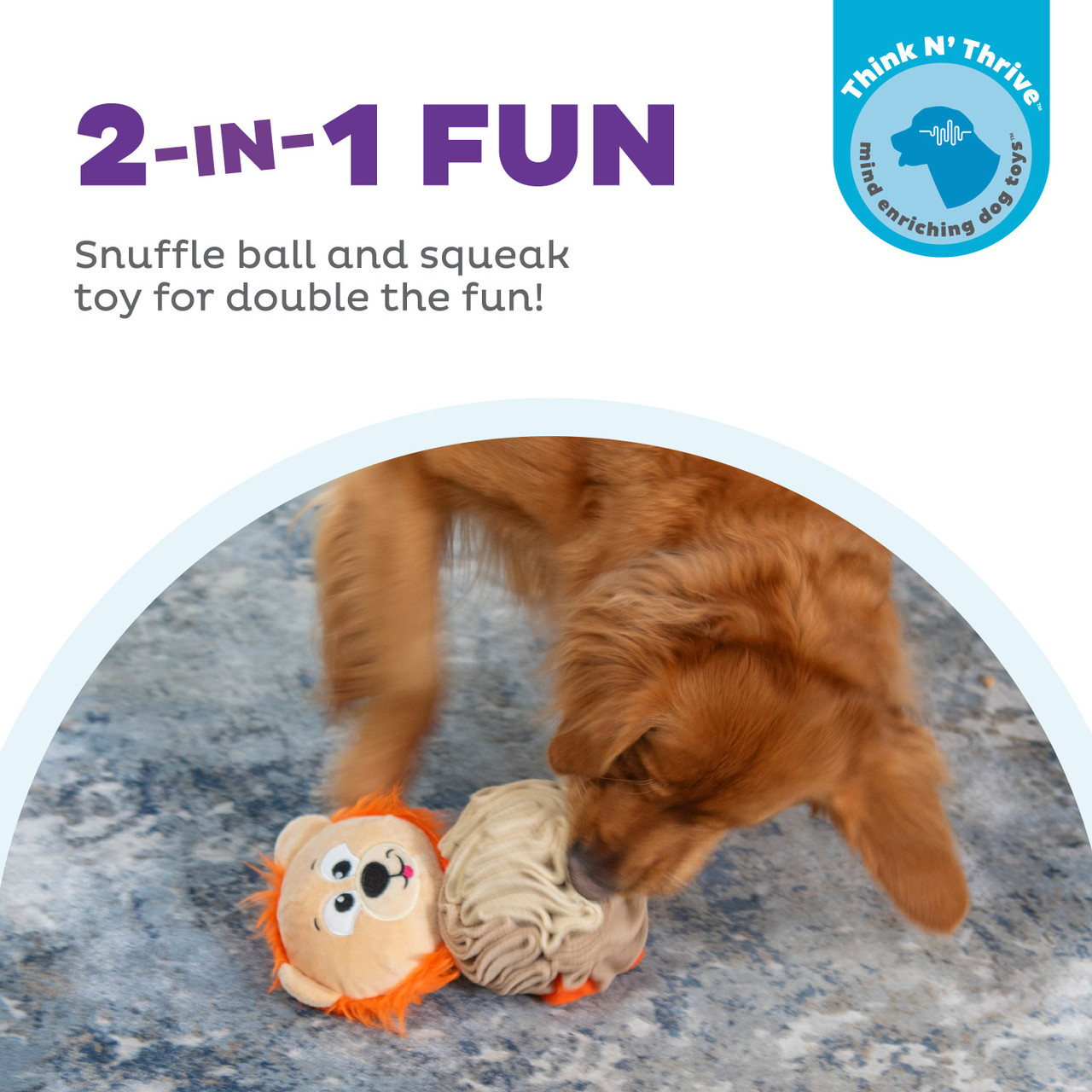 Stuff N' Snuffle Interactive Plush Dog Puzzle and Snuffle Ball for Dogs, Multi - Image 2