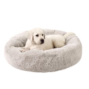SnuggleSoft Faux Fur Pet Bed, Brown, 23X23