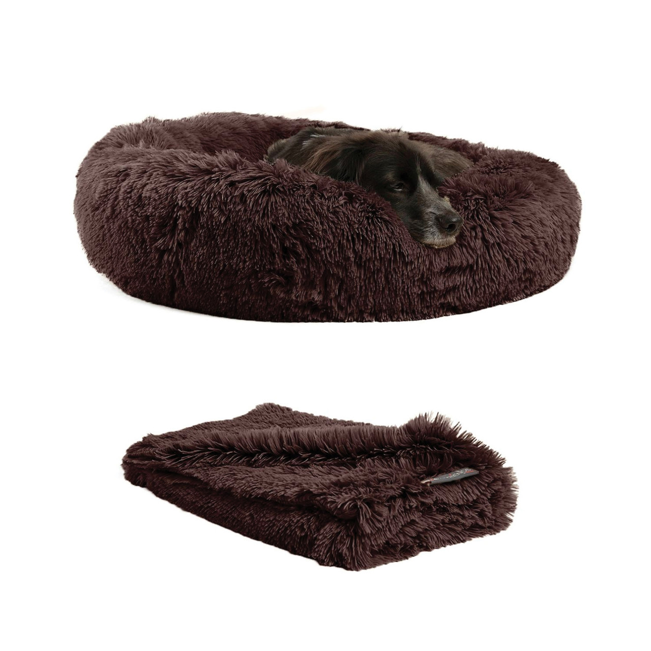 2 Piece Bundle: Donut Shag Bed, Throw Blanket Cat & Dog Bundle Set, 30x30 - Image 16