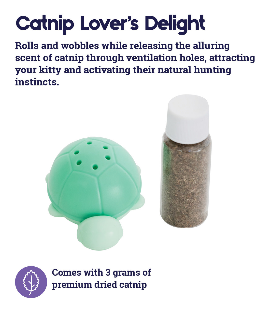 Wobble Turtle Catnip Diffuser Cat Toy, Green - Image 2