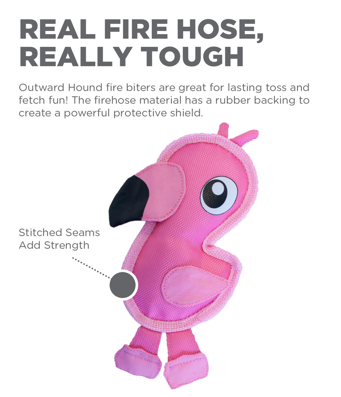 Fire Biterz Tropical Plush Interactive Dog Toy, Flamingo - Image 7