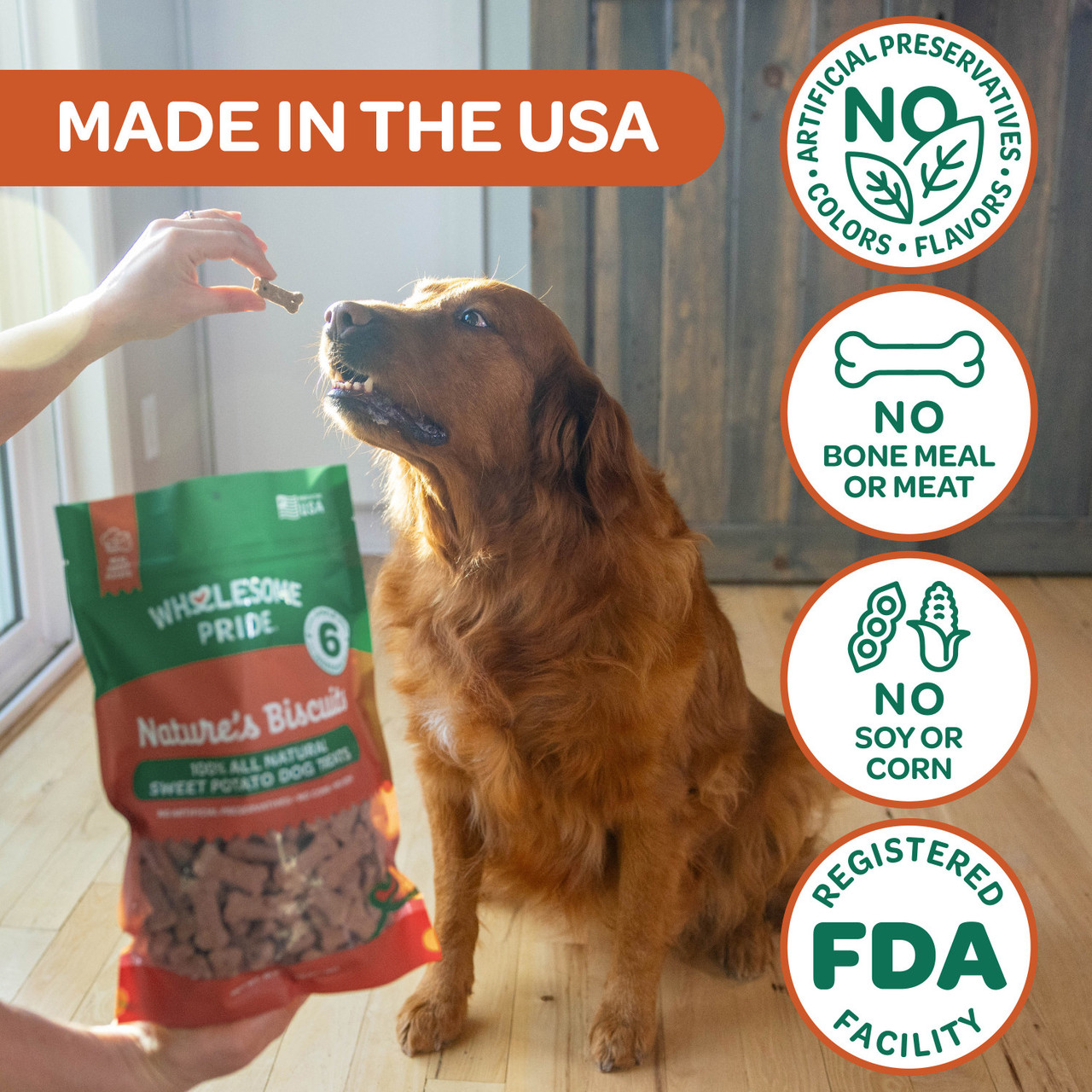 Wholesome Pride Nature's Biscuits Mini Dog Treats, 16oz - Image 3
