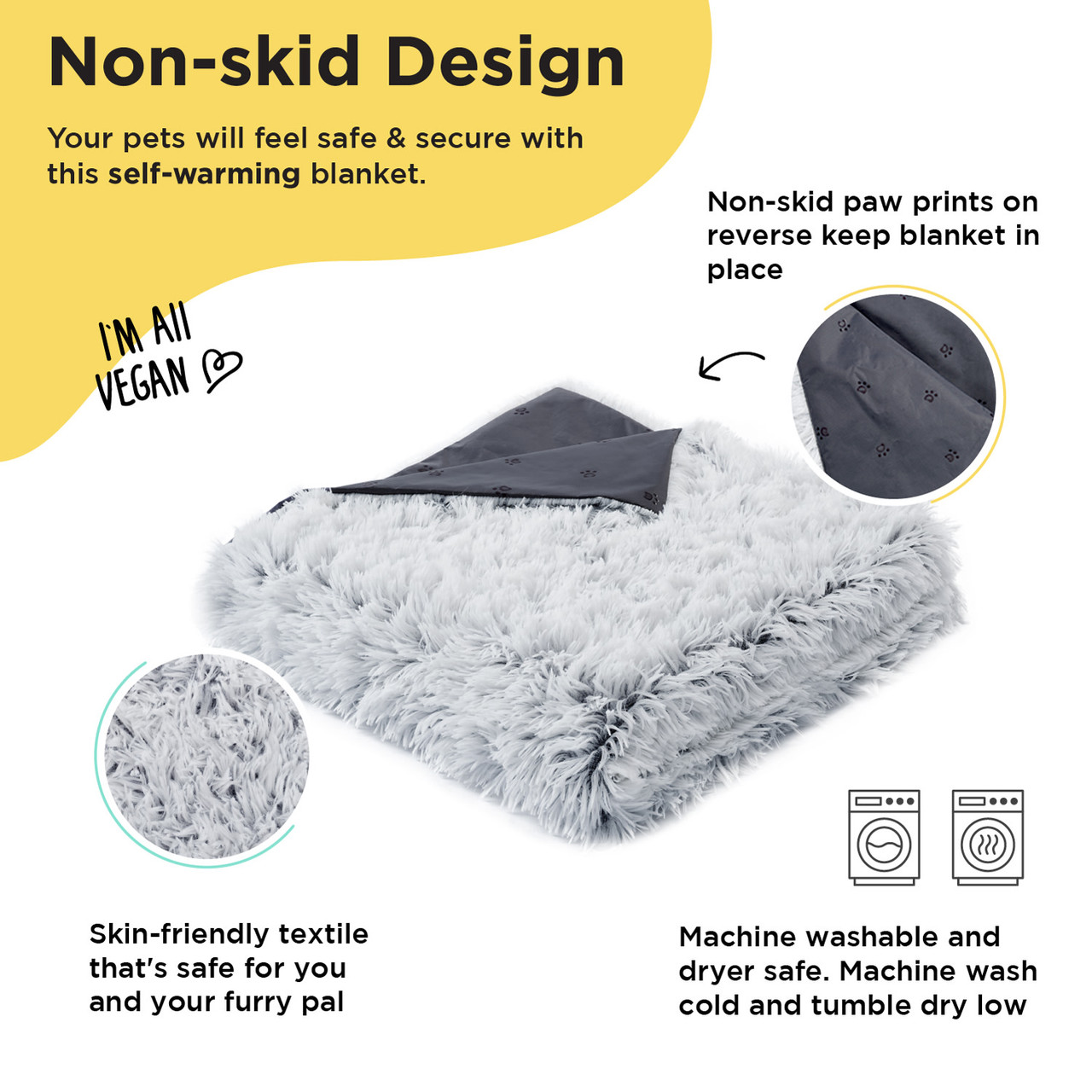 Calming Shag Oversized Dog Blanket for Large Dogs, Frost, 60X80 - Image 2