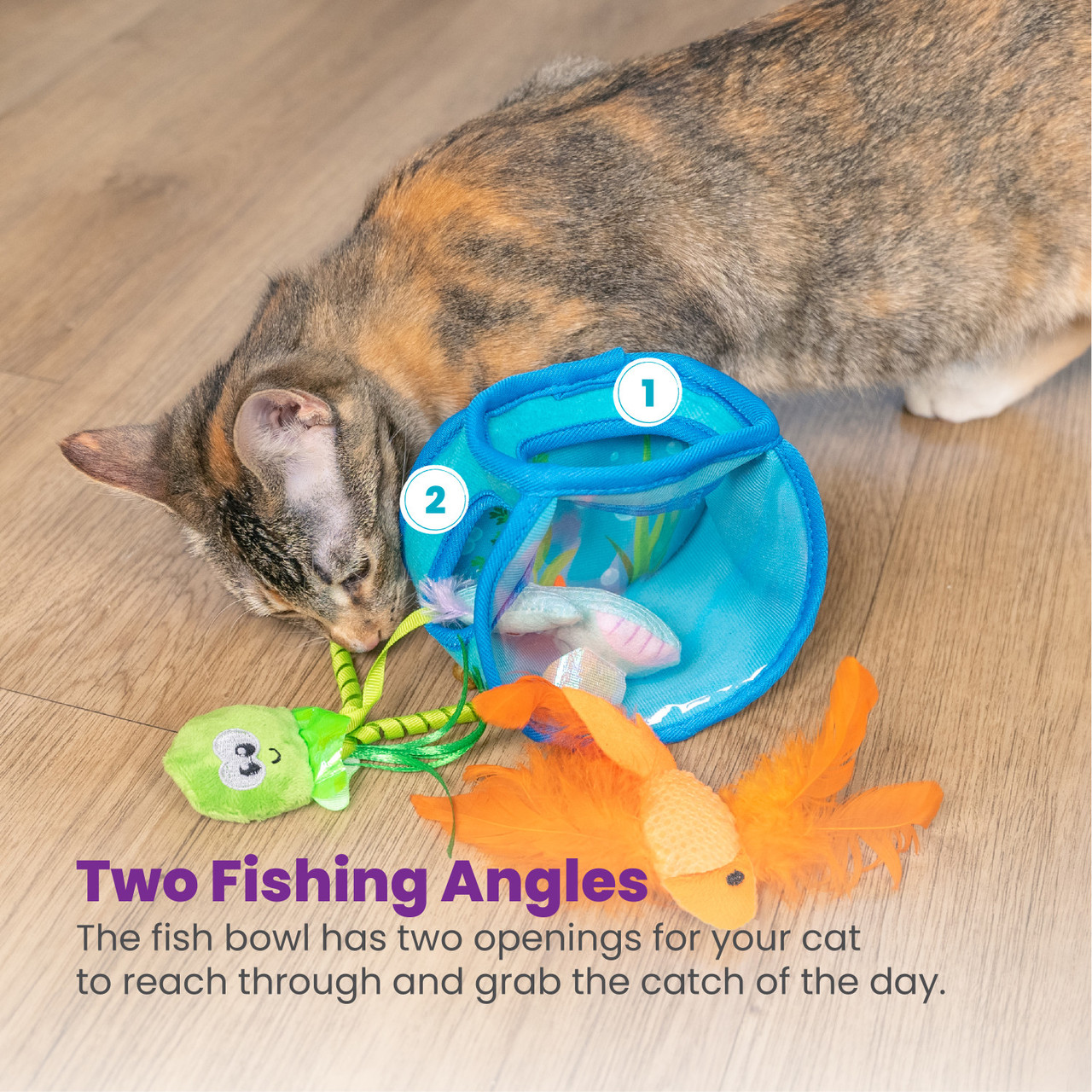 Hide & Seek Fish Bowl Cat Puzzle Toy, Blue - Image 6