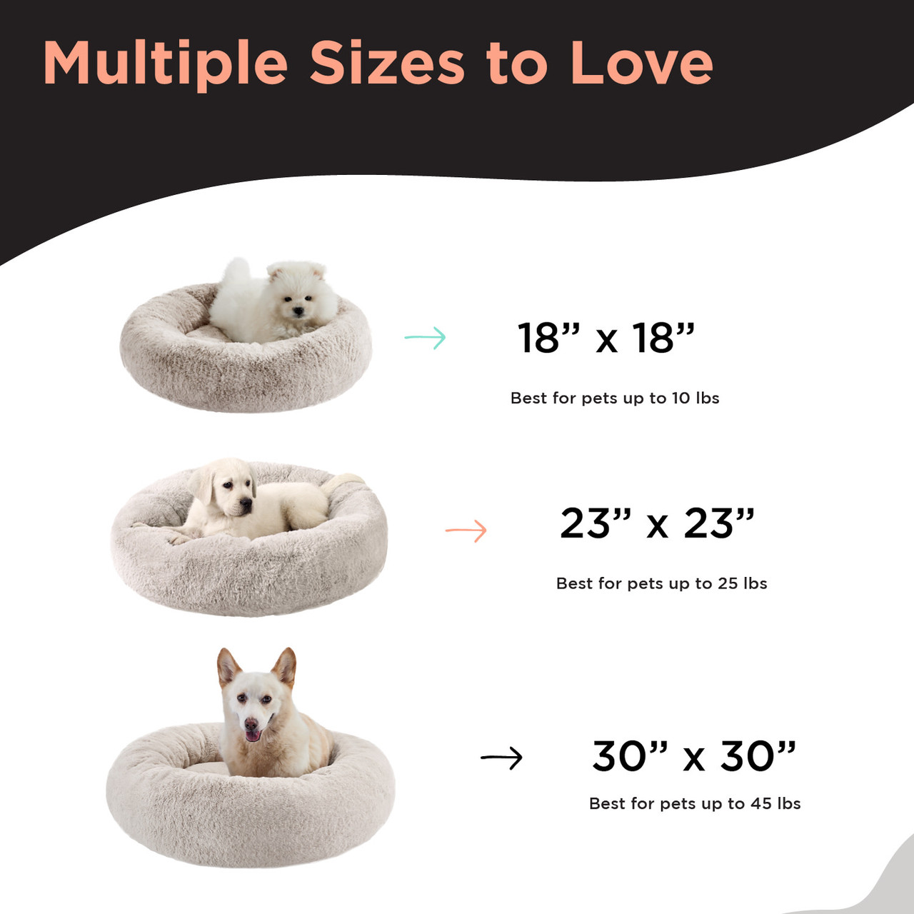 SnuggleSoft Faux Fur Pet Bed, Brown, 30X30 - Image 7