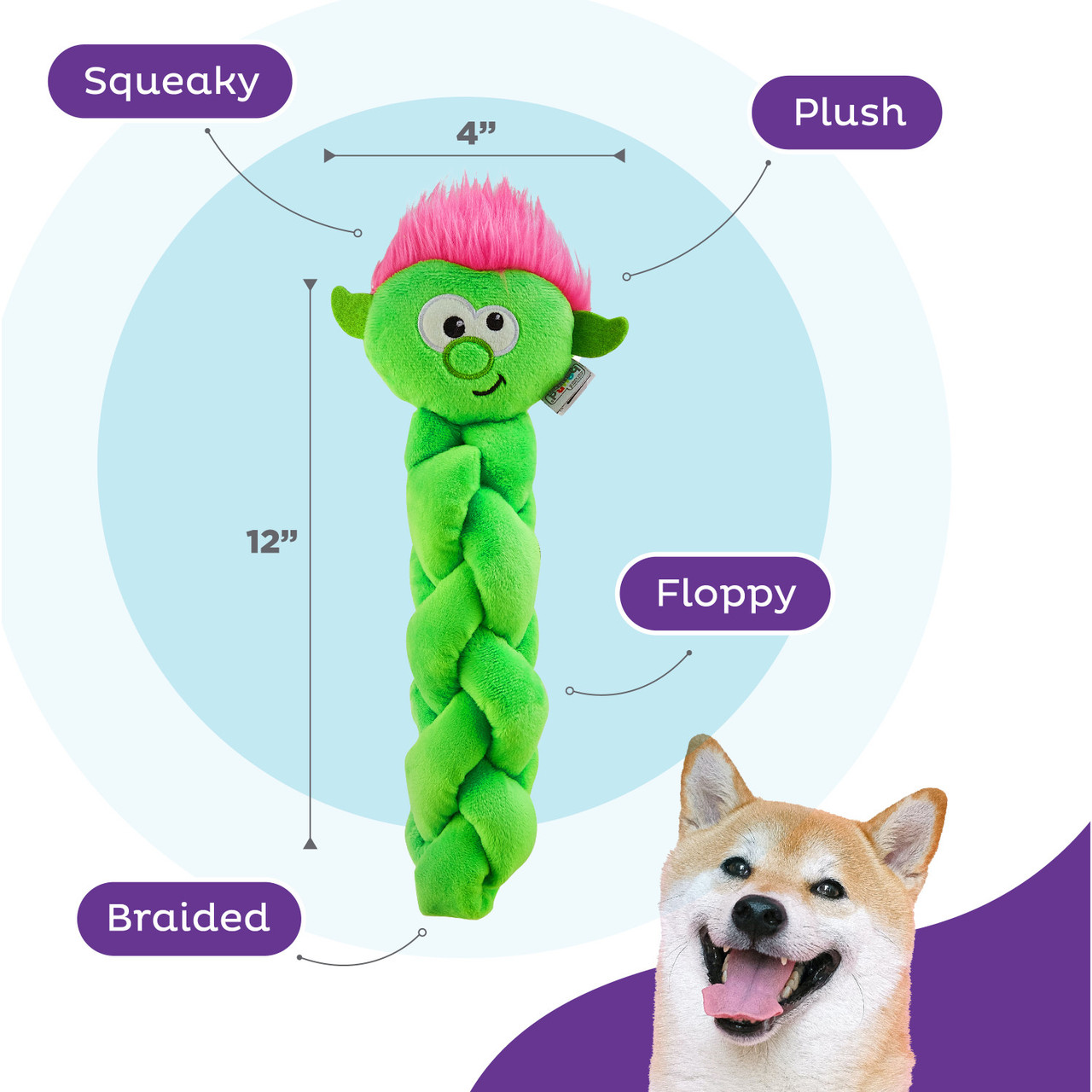 Twistiez Interactive Plush Dog Puzzle, Green, Small - Image 3