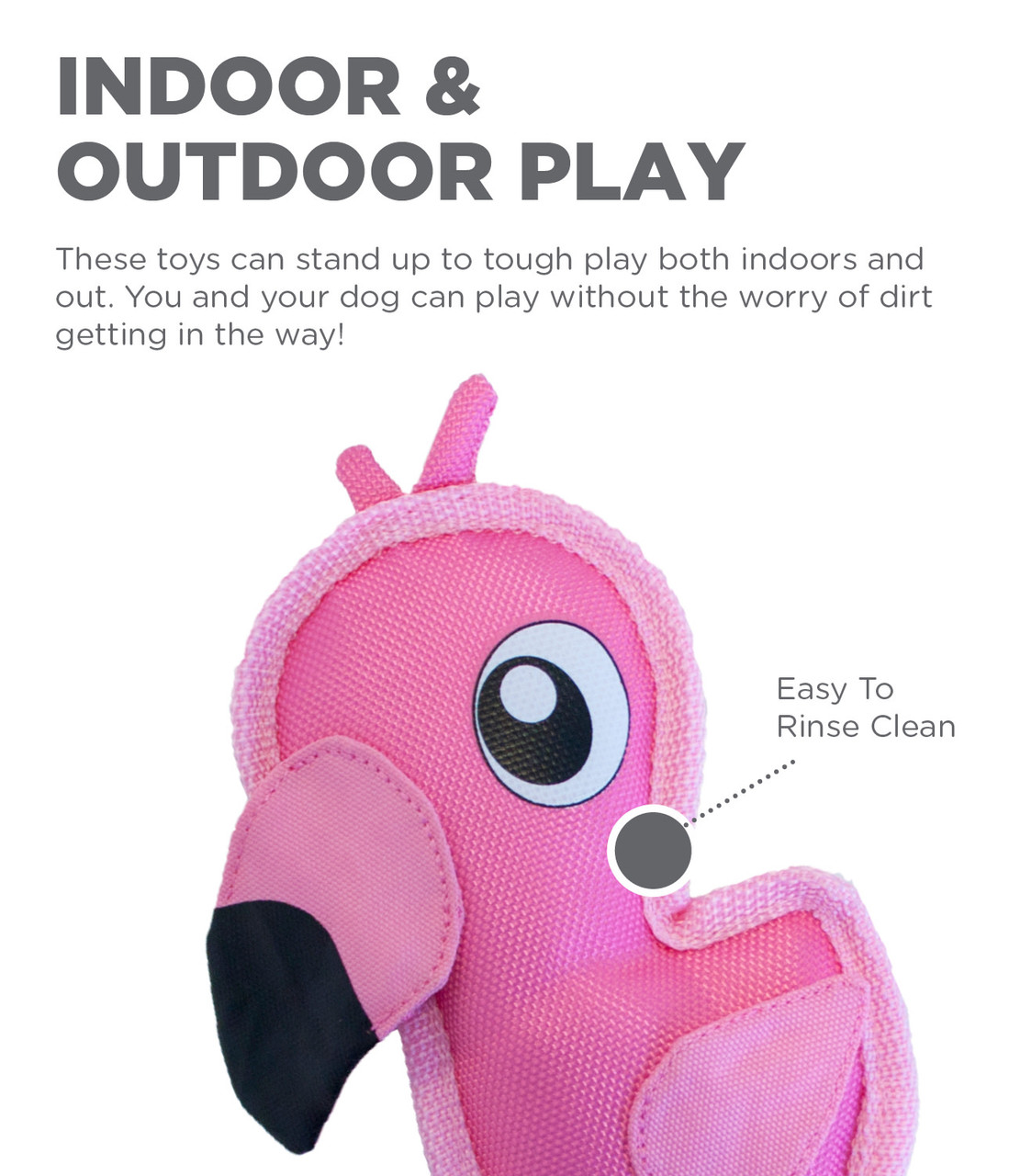 Fire Biterz Tropical Plush Interactive Dog Toy, Flamingo - Image 8