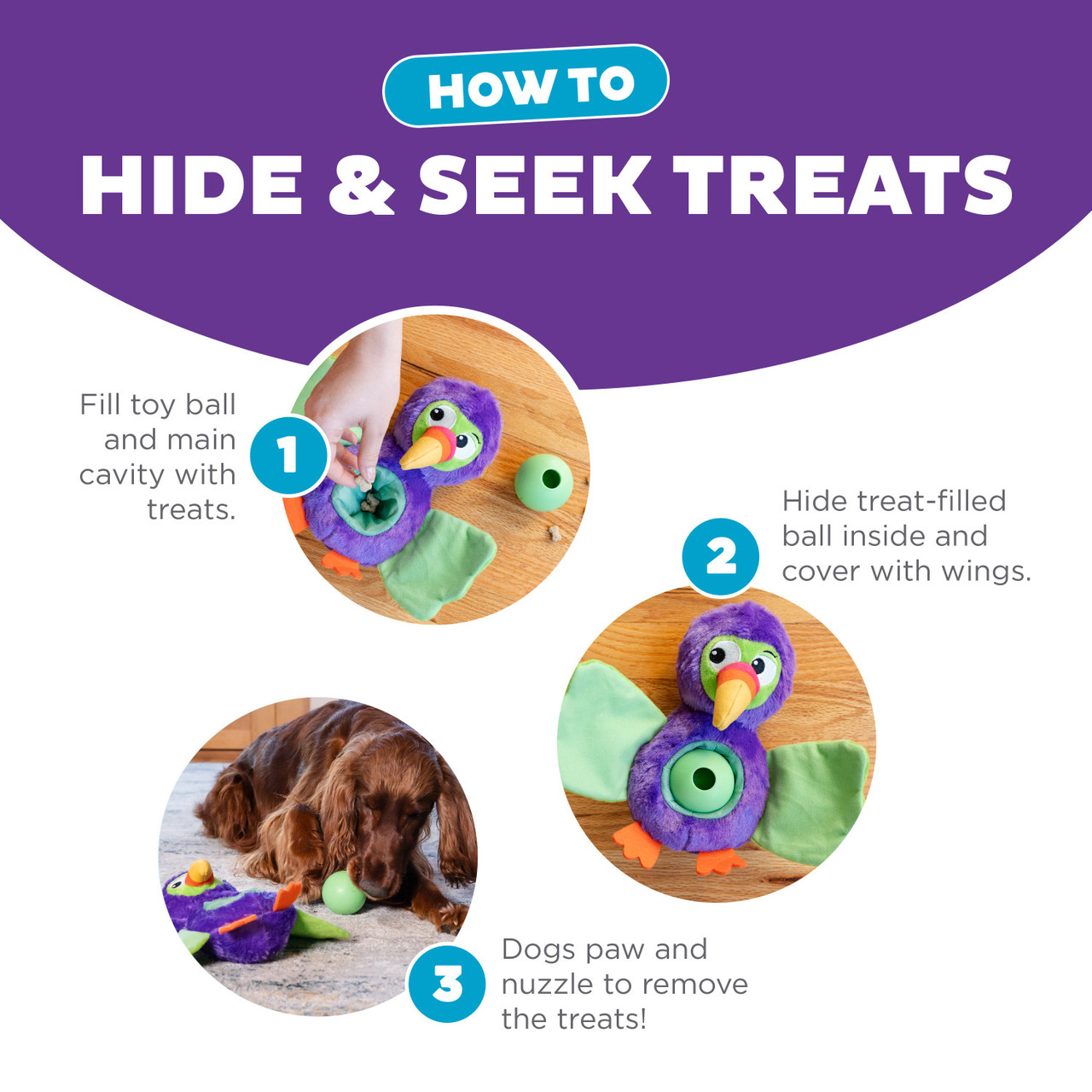 Hide-Ablez Interactive Plush Dog Puzzle with Treat Ball - Image 4