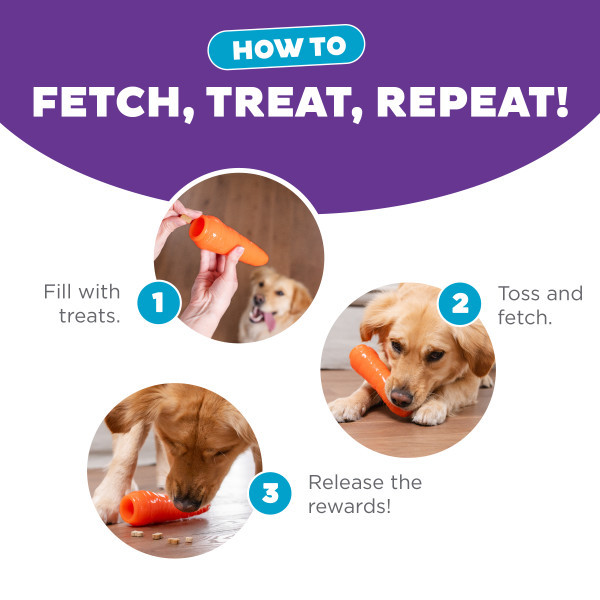 Orbee-Tuff Carrot Treat-Dispensing Dog Chew Toy, Orange - Image 4