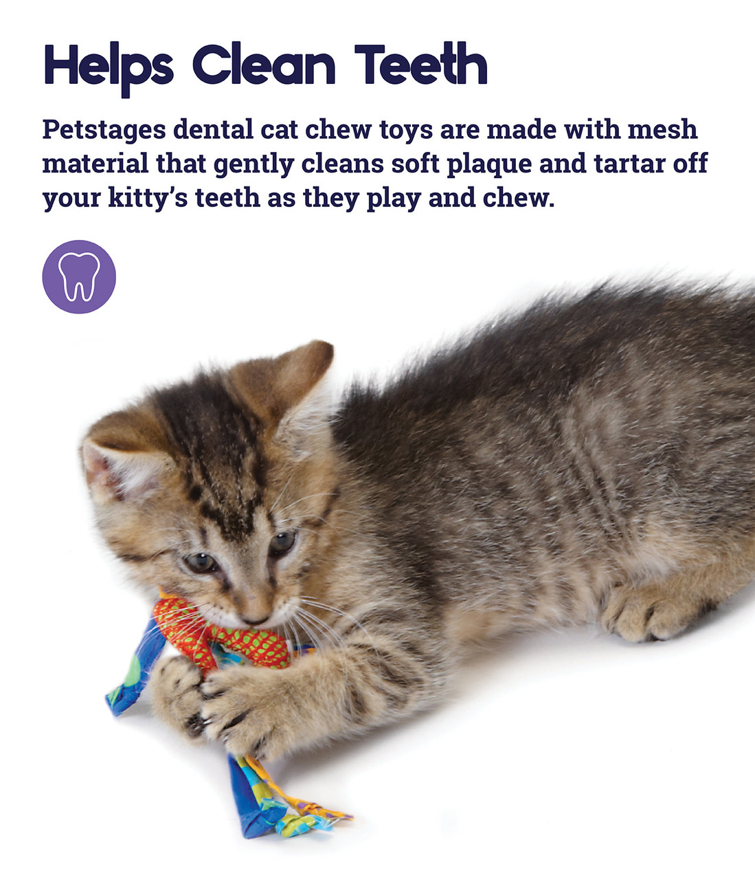 Catnip Dental Health Cat Chew Toy - 2 Pack, Multi - Image 2