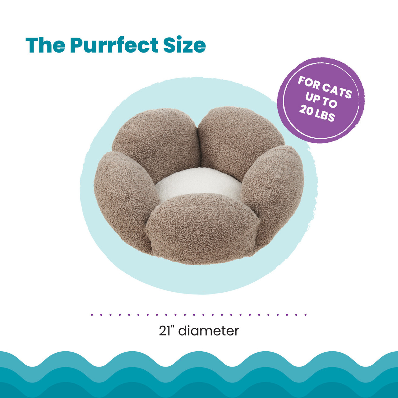 Purrfect Petals Cat Bed Tan - Image 2
