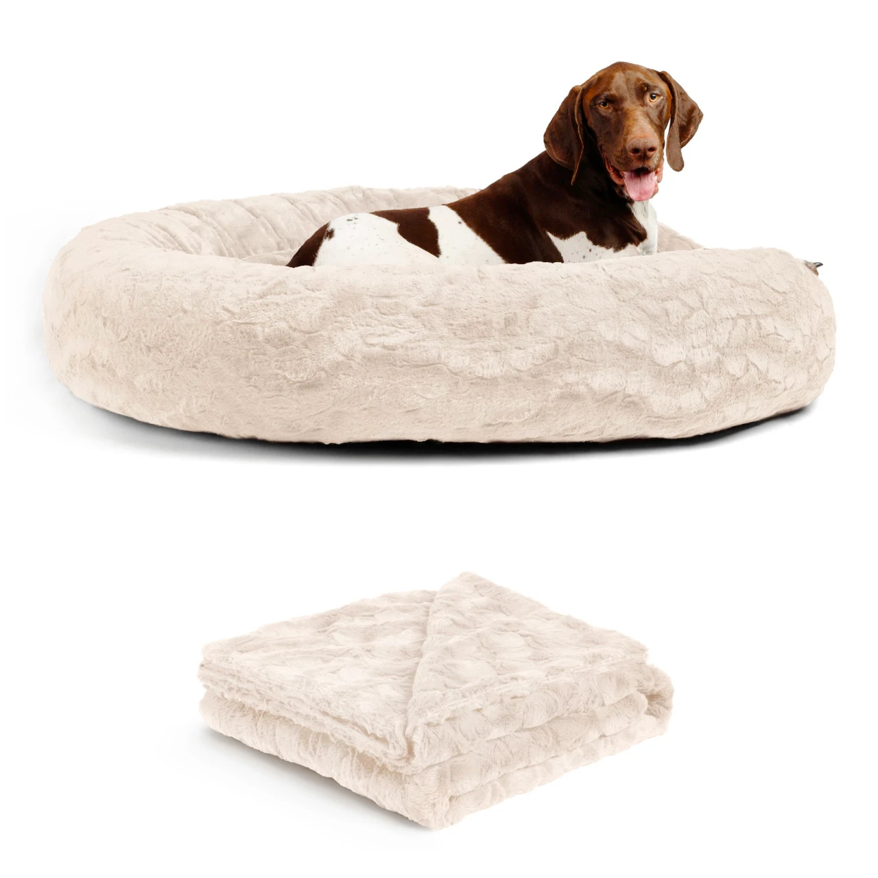 2 Piece Bundle: Donut Lux Bed, Throw Blanket Cat & Dog Bundle Set, 45x45 - Image 7