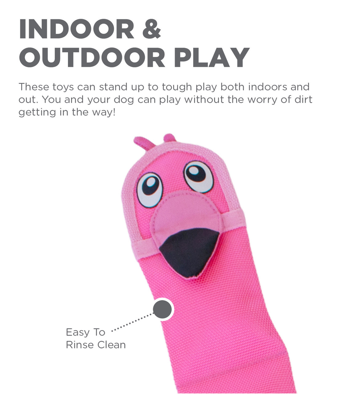Fire Biterz Tropical Plush Interactive Dog Toy, Flamingo - Image 3