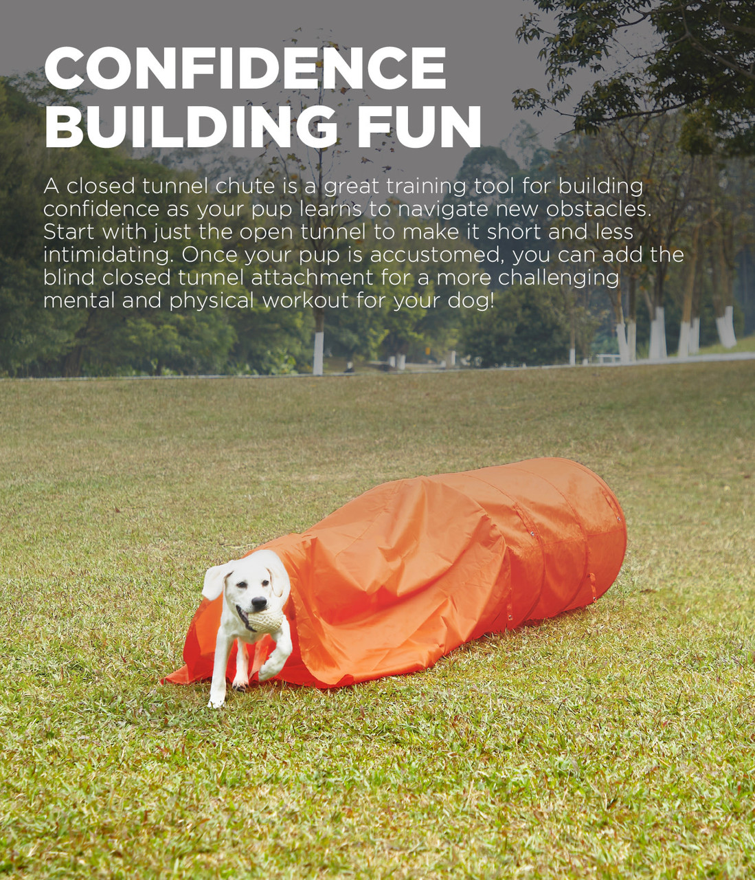 Zip & Zoom Closed Dog Agility Tunnel, Orange - Image 2