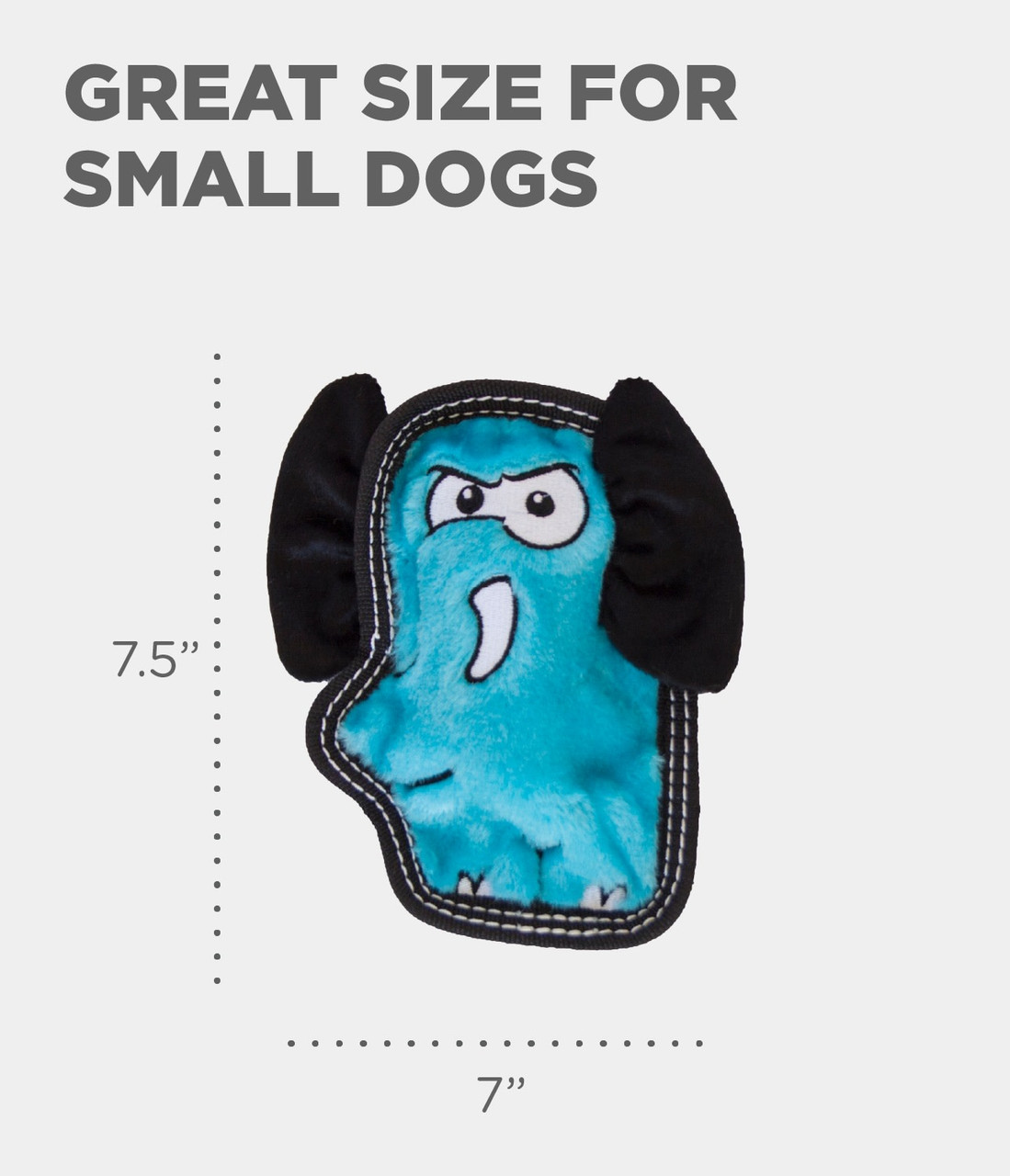 Tough Seamz Plush Dog Toy, Elephant - Image 2