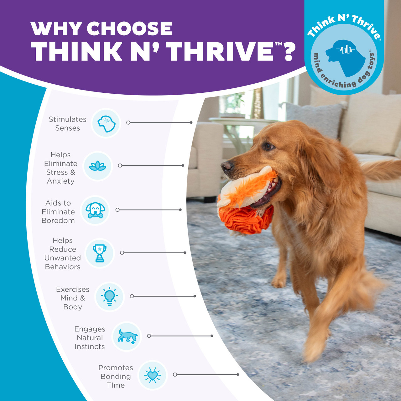 Stuff N' Snuffle Interactive Plush Dog Puzzle and Snuffle Ball for Dogs, Multi - Image 6