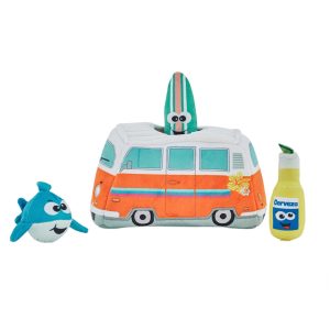 Hide A Surf Van Plush Dog Toy Puzzle, Multi