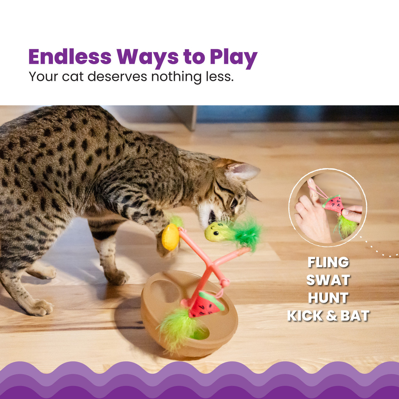 Hunt N' Wobble Fruit Bowl Wobbling Cat Toy - Image 2