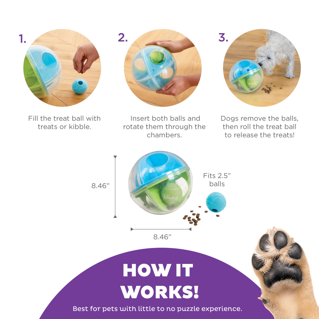 A-Maze Ball Dog Puzzle Treat Ball Dog Enrichment Toy, Green - Image 3