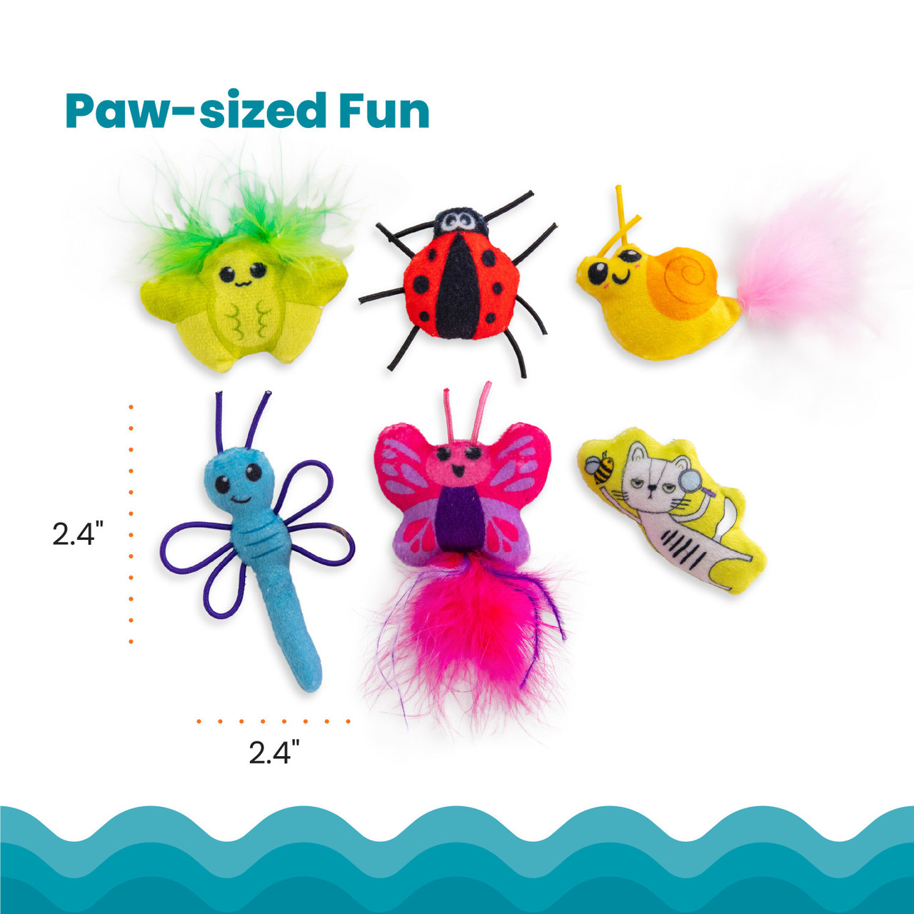 Cute As A Bug Plush Cat Toys, 6pk - Image 5