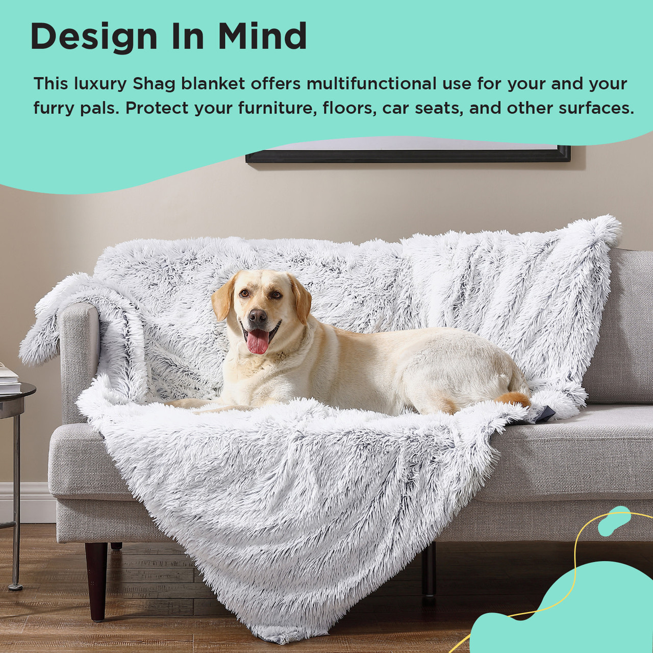 Calming Shag Oversized Dog Blanket for Large Dogs, Frost, 60X80 - Image 4