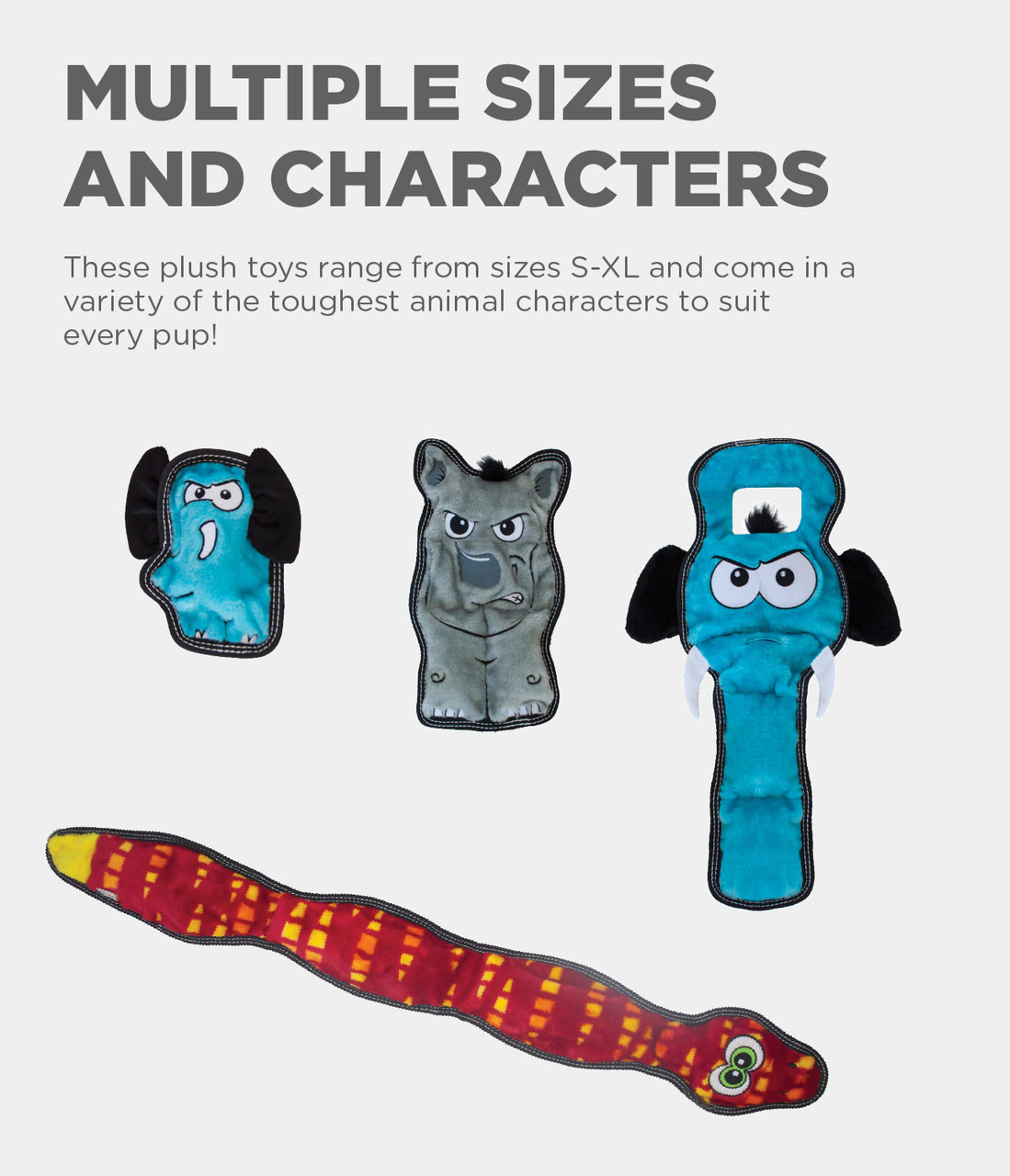 Tough Seamz Plush Dog Toy, Elephant - Image 4