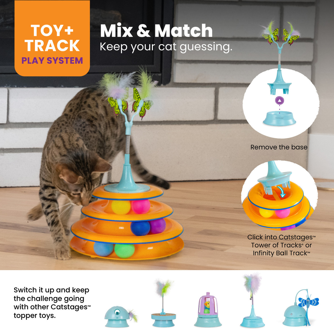 2-in-1 Flutter Toy Cat Toy and Cat Ball Track Topper - Image 5